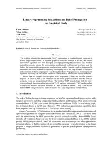 Linear Programming Relaxations and Belief Propagation – An Empirical Study Chen Yanover @