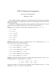 CSE 531 Homework Assignment 1 September 14, 2007