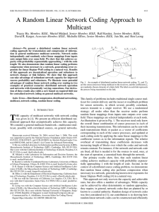 A Random Linear Network Coding Approach to Multicast , Member, IEEE