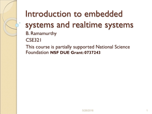 Introduction to embedded systems and realtime systems B. Ramamurthy CSE321