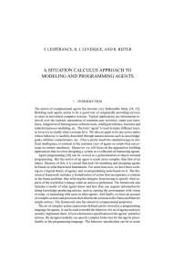 A SITUATION CALCULUS APPROACH TO MODELING AND PROGRAMMING AGENTS Y. LESP ´