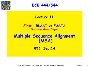 Multiple Sequence Alignment (MSA) BCB 444/544 Lecture 11