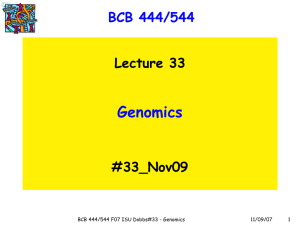 Genomics BCB 444/544 Lecture 33 #33_Nov09