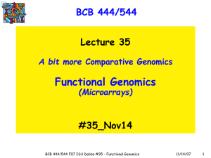 Functional Genomics BCB 444/544 Lecture 35 #35_Nov14