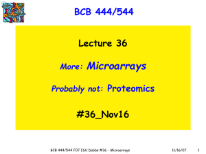 Microarrays BCB 444/544 Proteomics Lecture 36