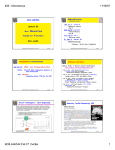 #36 - Microarrays 11/16/07 Microarrays BCB 444/544