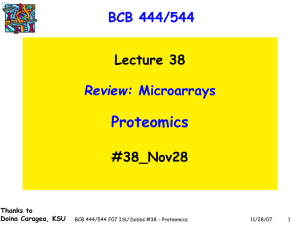 Proteomics BCB 444/544 Lecture 38 #38_Nov28
