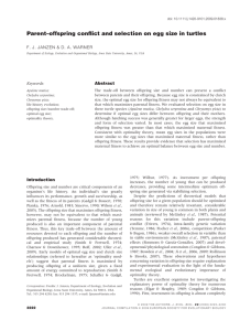 Parent–offspring conflict and selection on egg size in turtles Keywords: Abstract