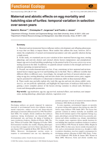 Maternal and abiotic effects on egg mortality and