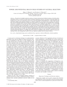 POWER AND POTENTIAL BIAS IN FIELD STUDIES OF NATURAL SELECTION E P