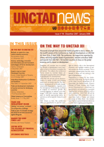 IN THIS ISSUE ON THE WAY TO UNCTAD XII