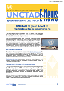 UNCTAD XI gives boost to multilateral trade negotiations