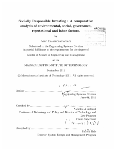 Socially  Responsible  Investing:  A Arun  Balasubramaniam A