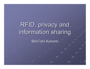 RFID, privacy and information sharing Shin ’