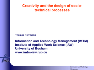 Creativity and the design of socio- technical processes