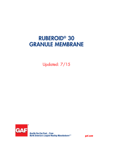 RUBEROID 30 GRANULE MEMBRANE Updated: 7/15