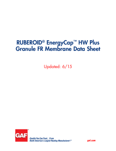 RUBEROID EnergyCap HW Plus Granule FR Membrane Data Sheet
