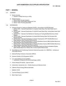 GAF® RUBEROID® COLD APPLIED SPECIFICATION PART 1  GENERAL