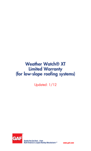 Weather Watch® XT Limited Warranty (for low-slope roofing systems)