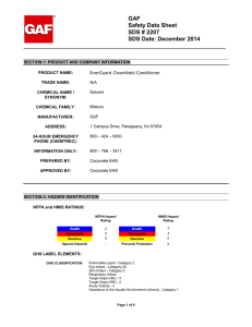 GAF Safety Data Sheet SDS # 2207 SDS Date: December 2014