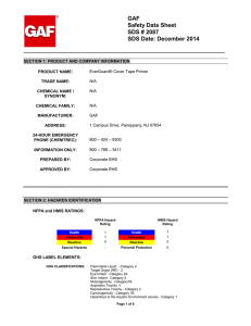 GAF Safety Data Sheet SDS # 2087 SDS Date: December 2014