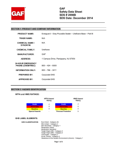 GAF Safety Data Sheet SDS # 2098B SDS Date: December 2014