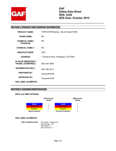 GAF Safety Data Sheet SDS: 2226 SDS Date: October 2015