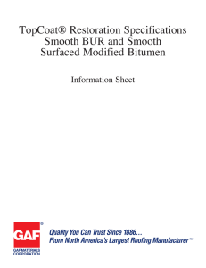 TopCoat® Restoration Specifications Smooth BUR and Smooth Surfaced Modified Bitumen Information Sheet