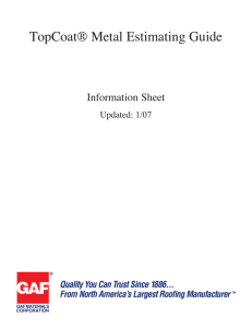 TopCoat® Metal Estimating Guide Information Sheet Updated: 1/07