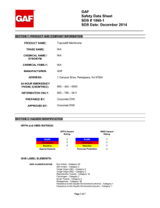 GAF Safety Data Sheet SDS # 1060-1 SDS Date: December 2014
