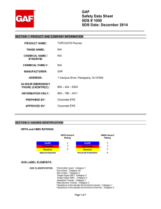 GAF Safety Data Sheet SDS # 1058 SDS Date: December 2014