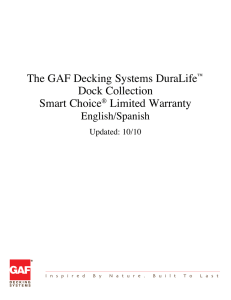 The GAF Decking Systems DuraLife  Dock Collection Smart Choice