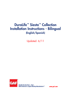 DuraLife Siesta Collection Installation Instructions - Bilingual