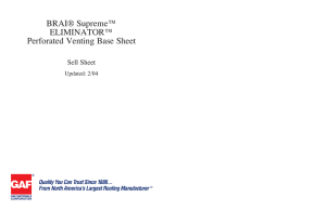 BRAI® Supreme™ ELIMINATOR™ Perforated Venting Base Sheet Sell Sheet