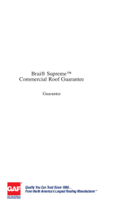 Brai® Supreme™ Commercial Roof Guarantee Guarantee