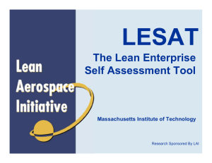 LESAT The Lean Enterprise Self Assessment Tool Massachusetts Institute of Technology