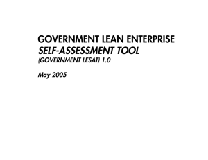 GOVERNMENT LEAN ENTERPRISE SELF-ASSESSMENT TOOL (GOVERNMENT LESAT) 1.0