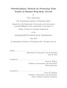 Multidisciplinary Methods for Performing Trade Studies on Blended Wing Body Aircraft