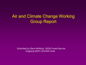 Air and Climate Change Working Group Report Outgoing NAFC ACCWG Chair
