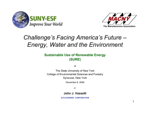 Challenge’s Facing America’s Future – Energy, Water and the Environment (SURE)