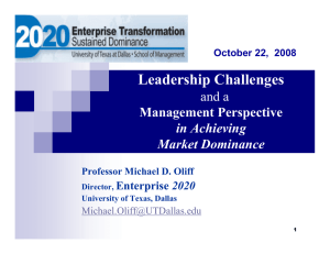 Leadership Challenges and a Management Perspective in Achieving