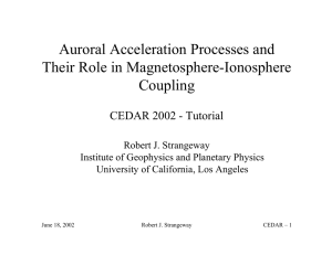 Auroral Acceleration Processes and Their Role in Magnetosphere-Ionosphere Coupling CEDAR 2002 - Tutorial