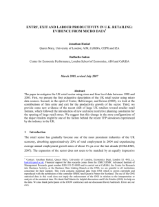 ENTRY, EXIT AND LABOUR PRODUCTIVITY IN U.K. RETAILING: