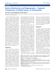 Marine Biodiversity and Biogeography – Regional Overview Ron O’Dor