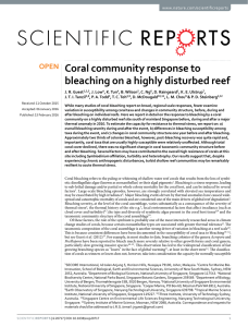 Coral community response to bleaching on a highly disturbed reef