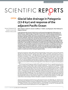 Glacial lake drainage in Patagonia (13-8 kyr) and response of the