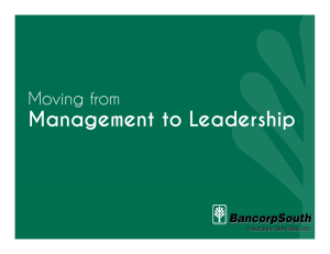 Management to Leadership Moving from
