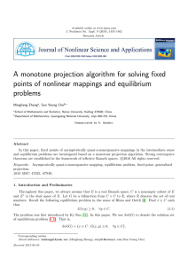 A monotone projection algorithm for solving fixed problems