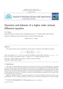 Dynamics and behavior of a higher order rational difference equation