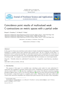 Coincidence point results of multivalued weak Binayak S. Choudhury , N. Metiya